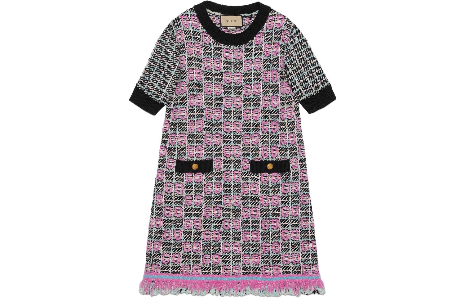 

Платье Gucci с короткими рукавами, мультиколор