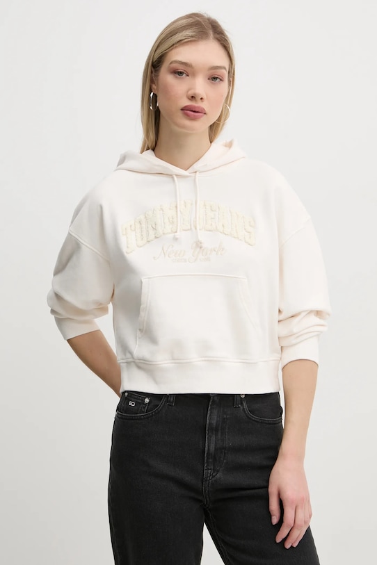 

Хлопковая толстовка Tommy Jeans, бежевый