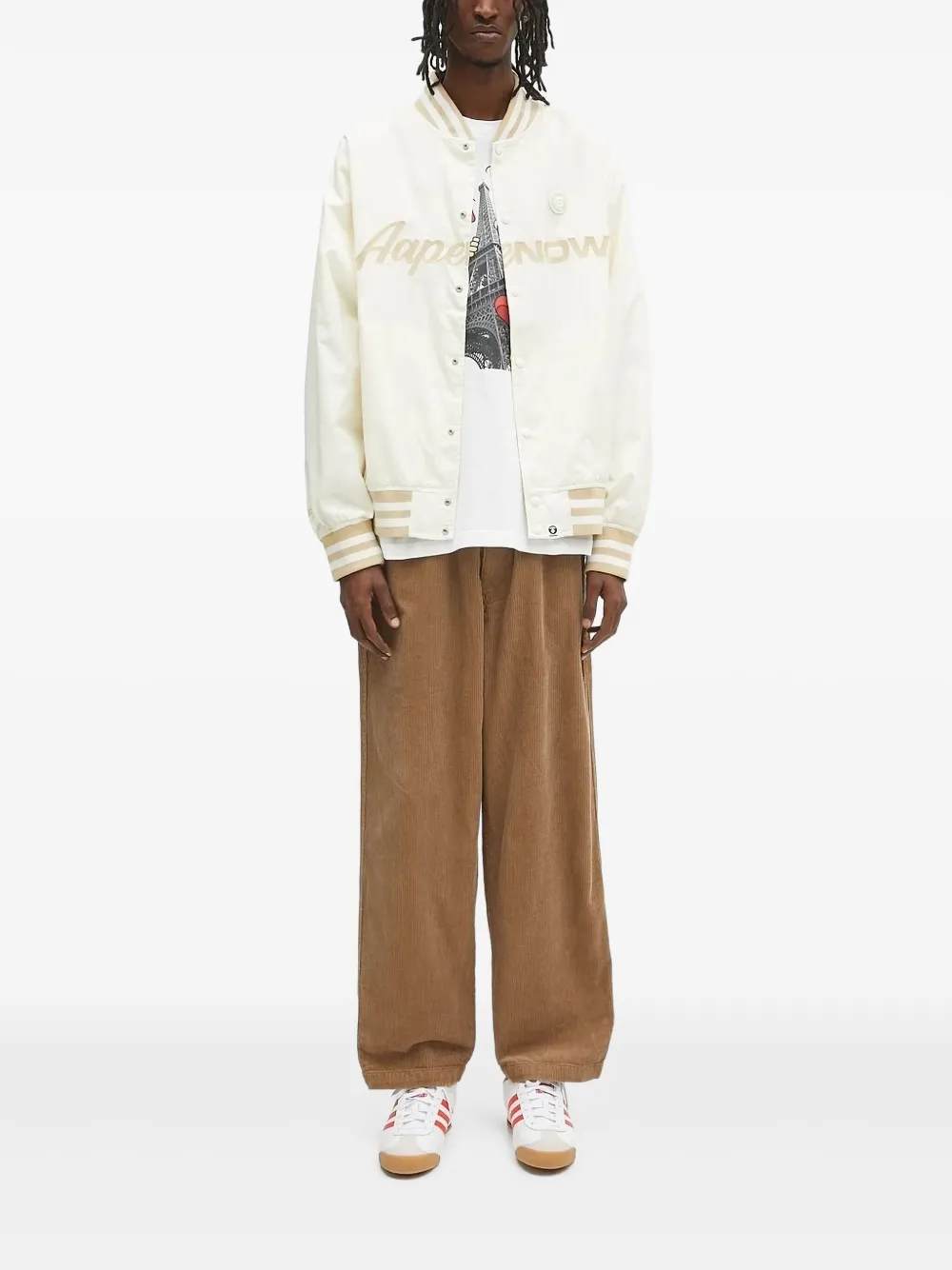 

Вышитая куртка-бомбер Ape Now AAPE BY *A BATHING APE, нейтральный
