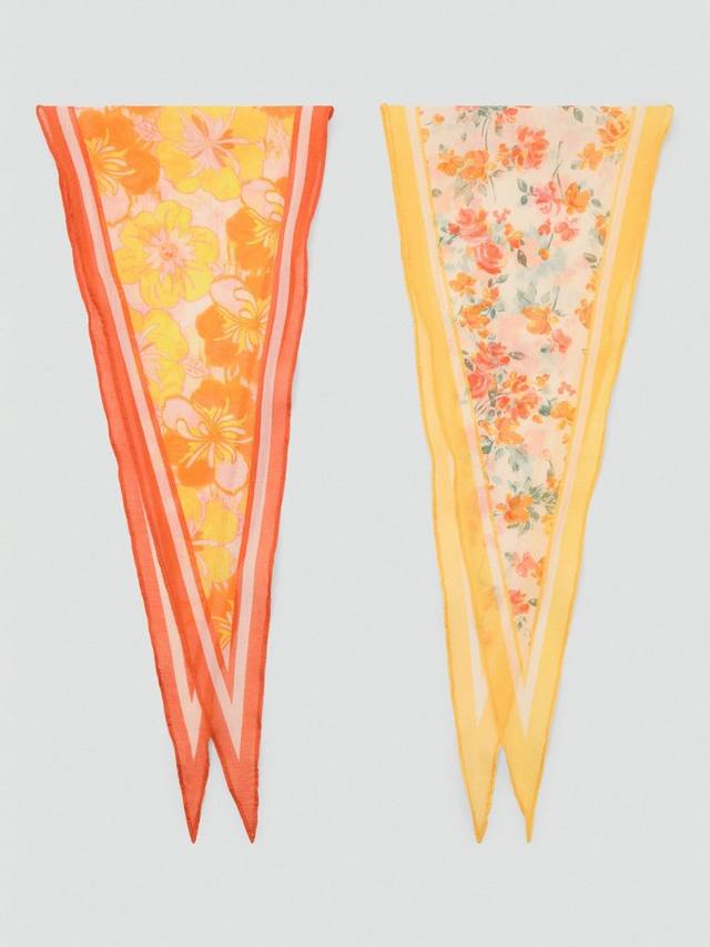 

Rhombu шарф с цветочным принтом Mango, Set of 2, Orange