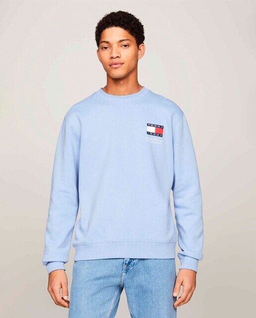 

Мужская толстовка стандартного кроя с круглым вырезом Tommy Jeans, светло-синий
