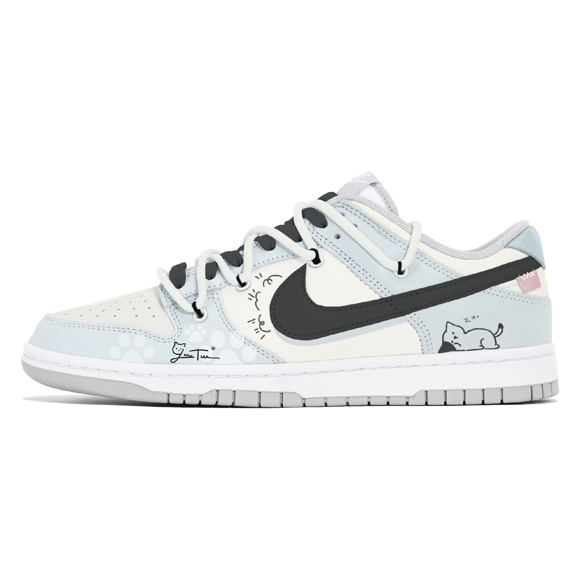 

Nike Кроссовки для скейтбординга Dunk Joy Lemon, износостойкие и нескользящие, с низким верхом, мужские, сине-белые