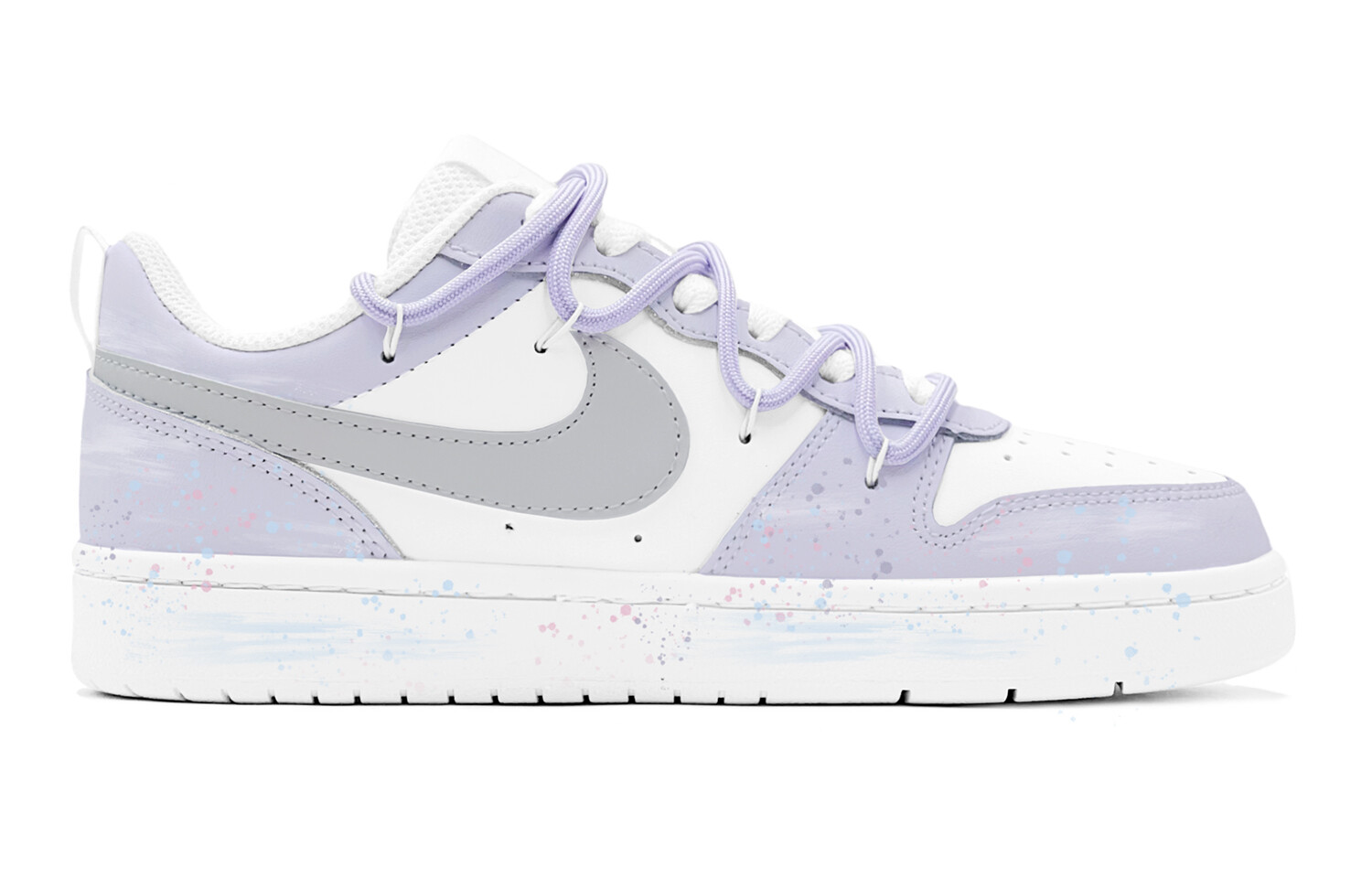 

Кроссовки для скейтборда Court Borough женские, низкие, белый/фиолетовый Nike