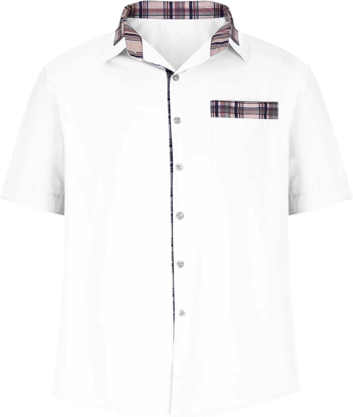 Мужская рубашка с коротким рукавом Casual Fit, летняя, с отложным воротником — фото 3