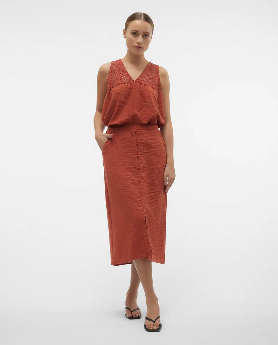 

Юбка миди на пуговицах Vero Moda, цвет Teja