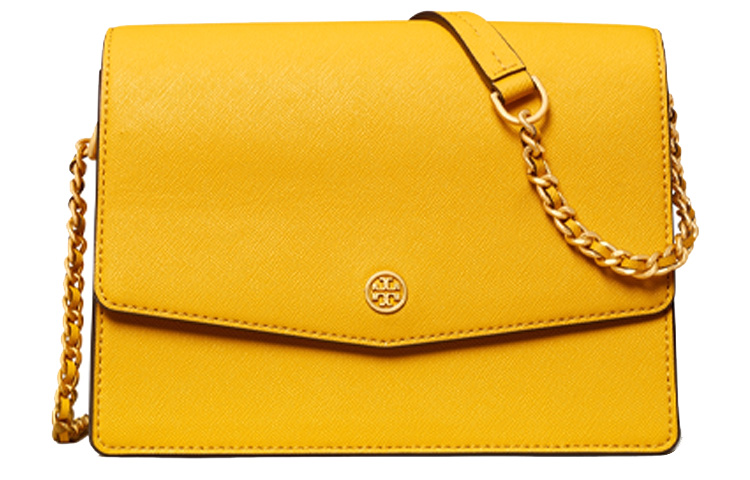 

TORY BURCH Робинсон ткань с кожаная сумка через плечо женская желтая
