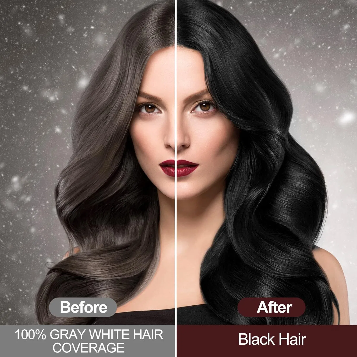 Шампунь-краска для волос «Black Hair Dye Shampoo 3-in-1» для седых волос Rilsic, Black — фото 4