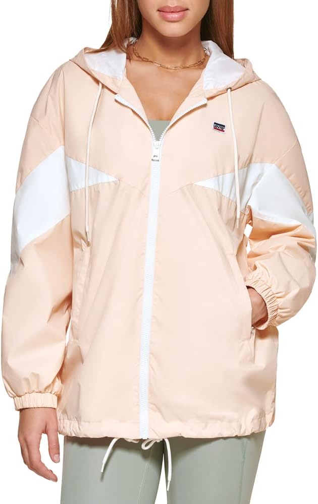 Женская нейлоновая ветровка Levi's с цветными блоками, Peach/White — фото 2