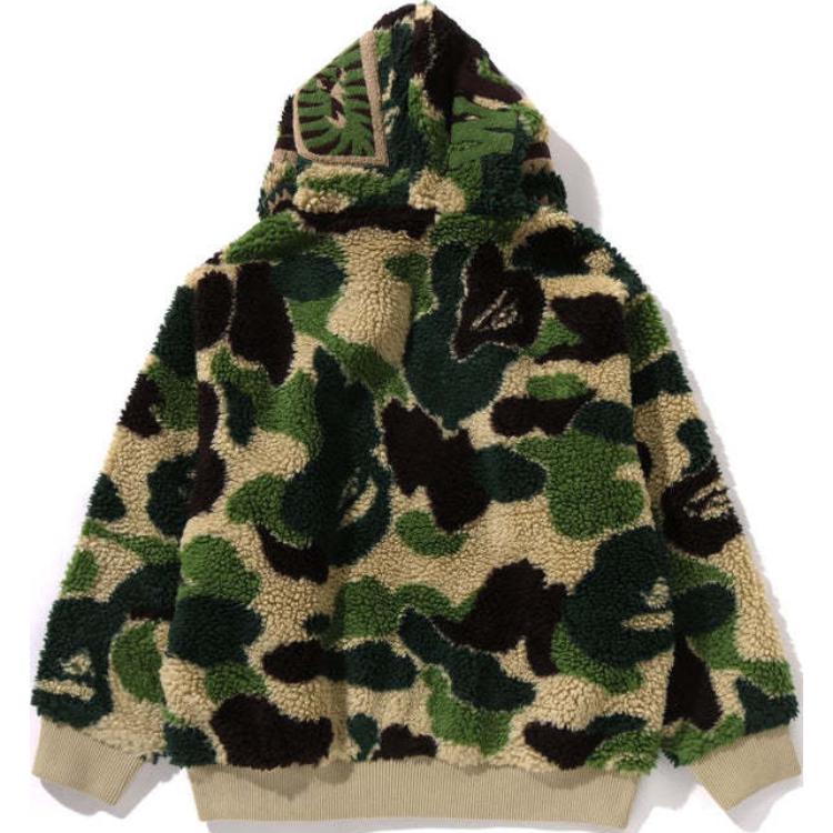 Abc Camo Boa Shark расслабленный фулл-зип худи A BATHING APE, зеленый — фото 4