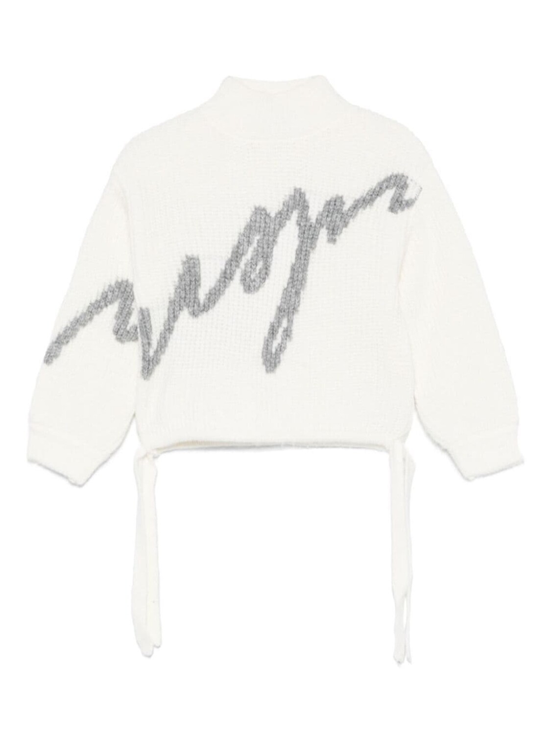 

Детский свитер с логотипом в технике интарсия MSGM Msgm Kids, белый