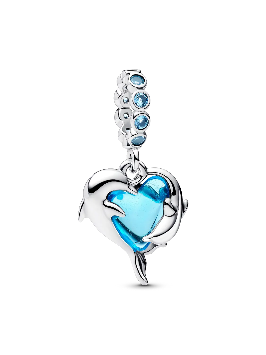 

Подвеска в виде дельфинов из синего муранского стекла Pandora, серебро 925 пробы