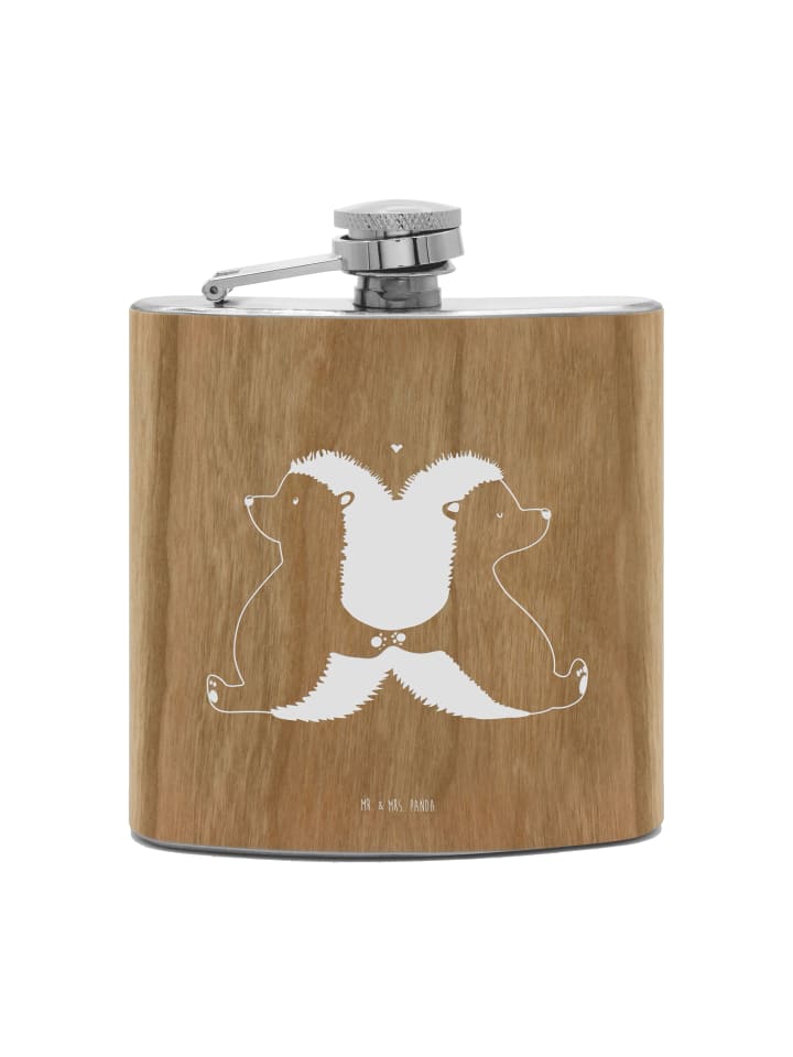 

Mr. & Mrs. Panda Фляга Flachmann Holz Cupcake ohne Spruch in Braun