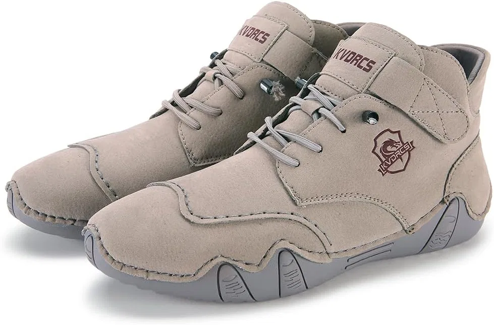 Ботинки чакка Mens Casual Shoes Ankle Chukka Boots Mid top Walking Driving Lace-up Shoes, серый kvdrcs — фото 3