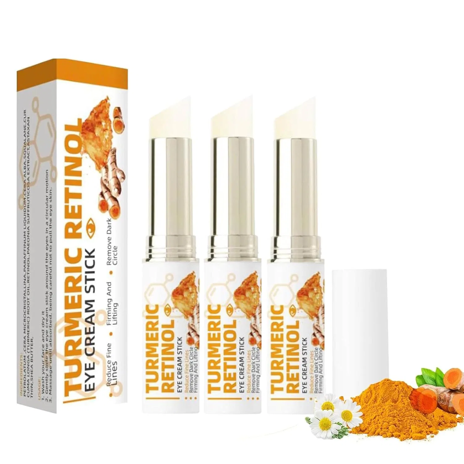 Набор из 3 стиков для глаз «Lumibalm» с куркумой Bainuai
