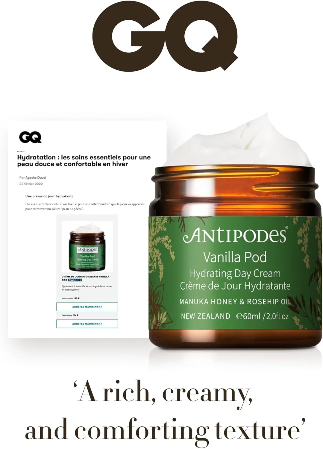 Крем для лица Antipodes — Дневной Vanilla Pod Hydrating Decream, 60 мл — фото 3