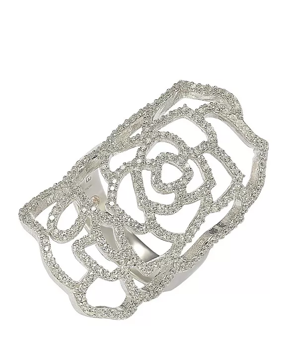 

Кольцо-Цветок от Suzy Levian из стерлингового серебра с белыми кубическими цирконами Suzy Levian New York, white