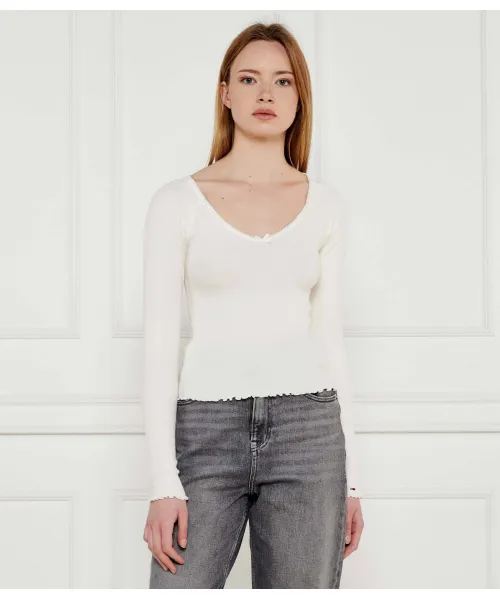 

Блуза Slim fit Tommy Jeans, бежевый