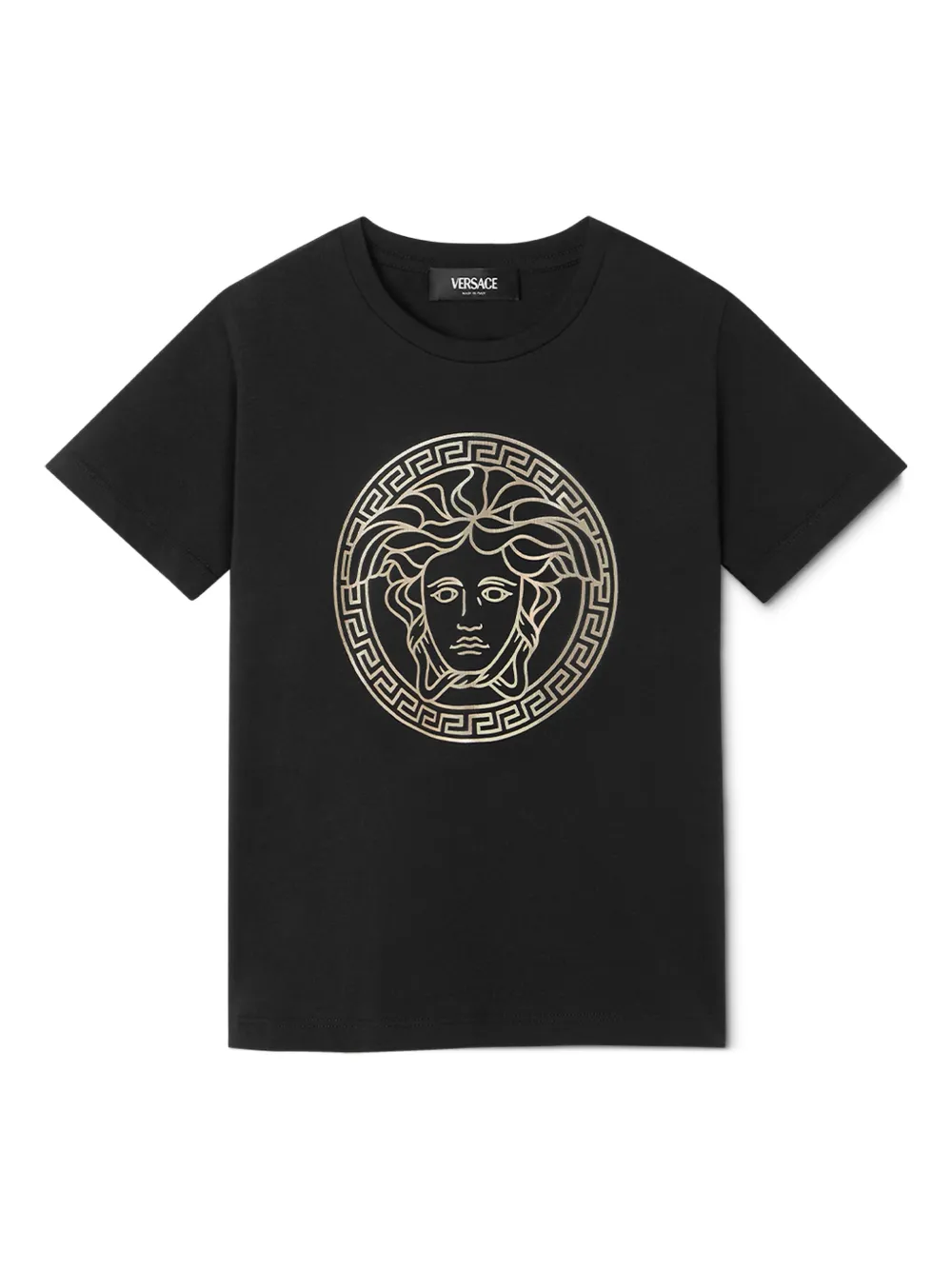

Футболка с принтом Medusa Versace Kids, черный