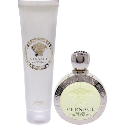 Versace Eros Pour Femme For Women 2 Pc Gift Set 3.4Oz Edt Spray, 5Oz Luxury Body Lotion — фото 2