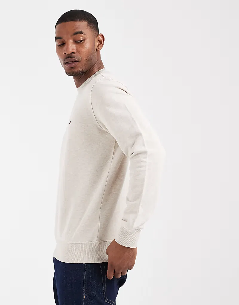 Бежевая толстовка с круглым вырезом Tommy Hilfiger Essential — фото 4