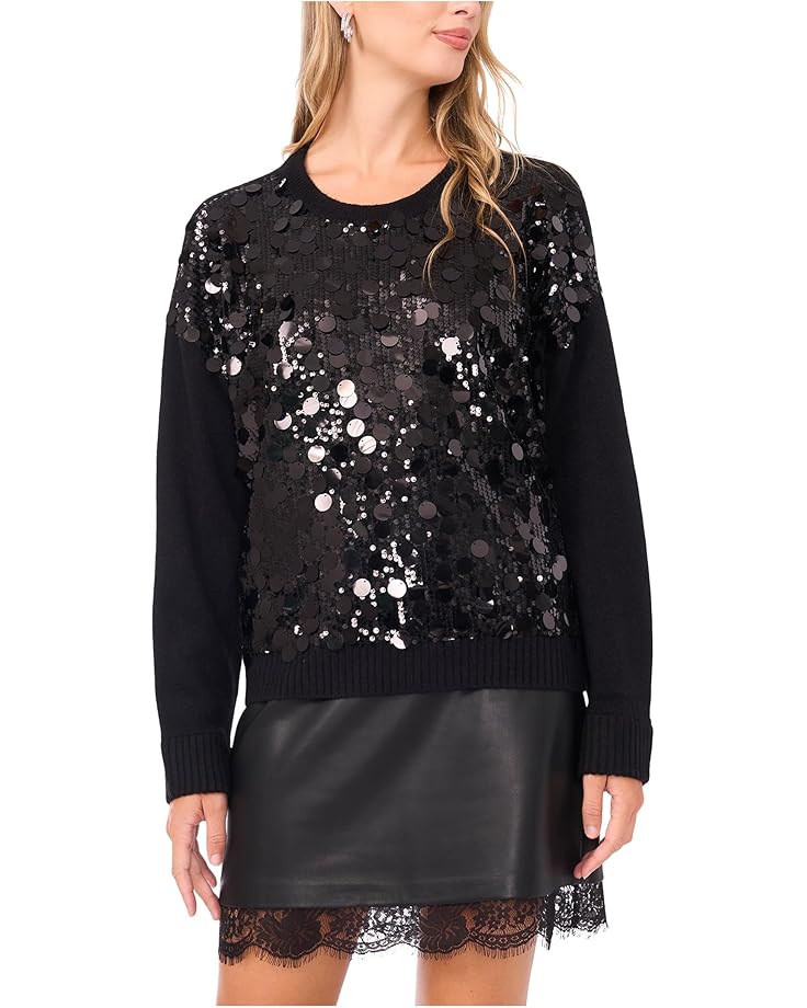 

Женский свитер Vince Camuto Multi Paillette Crew Neck, Rich Black