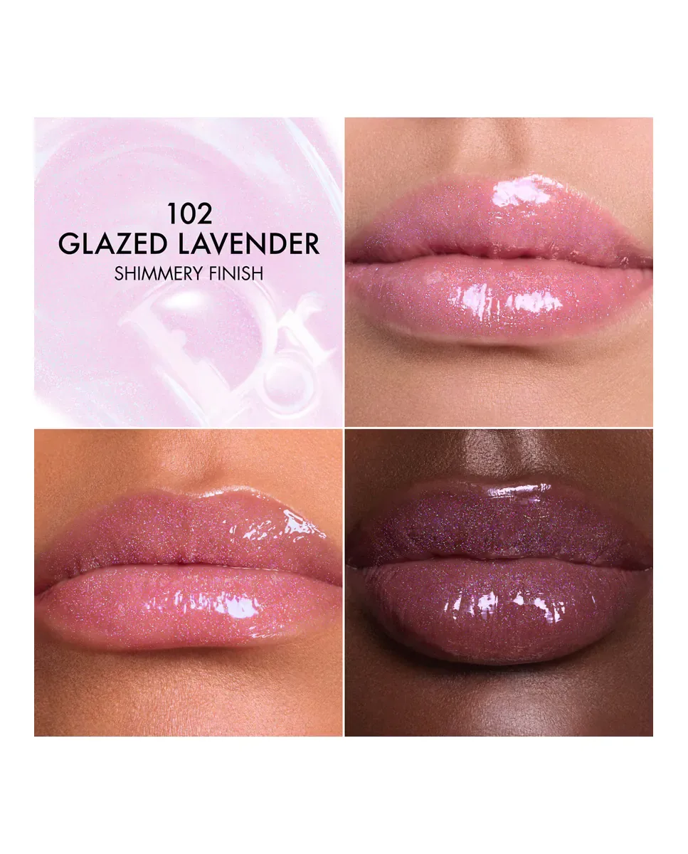 Блеск для губ Addict Lip Glow Butter, уход для губ с пептидом и керамидами Dior, 102 Glazed Lavender — фото 4