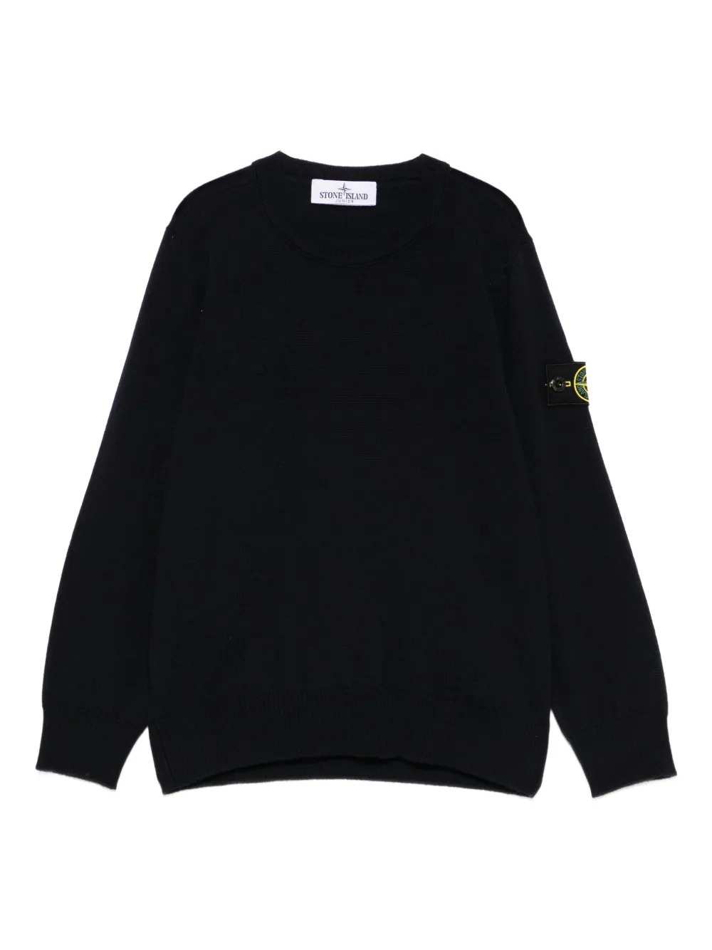 

Шерстяной свитер с нашивкой-логотипом Stone Island Junior, синий