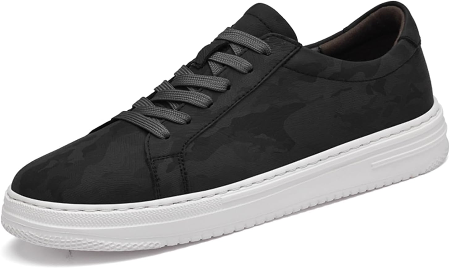 

Мужские повседневные туфли, модные кожаные кроссовки, дышащие и удобные для ходьбы Abborora, черный