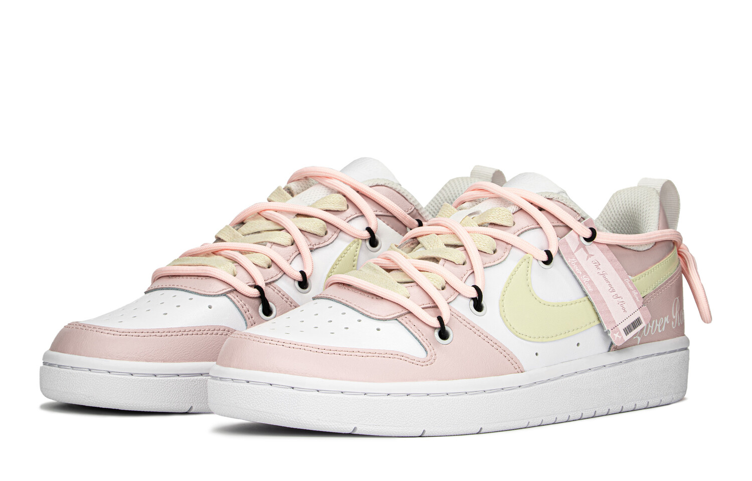 

Кроссовки Nike Court Borough Series Skateboard Shoes Women's Low-Top Beige Pink