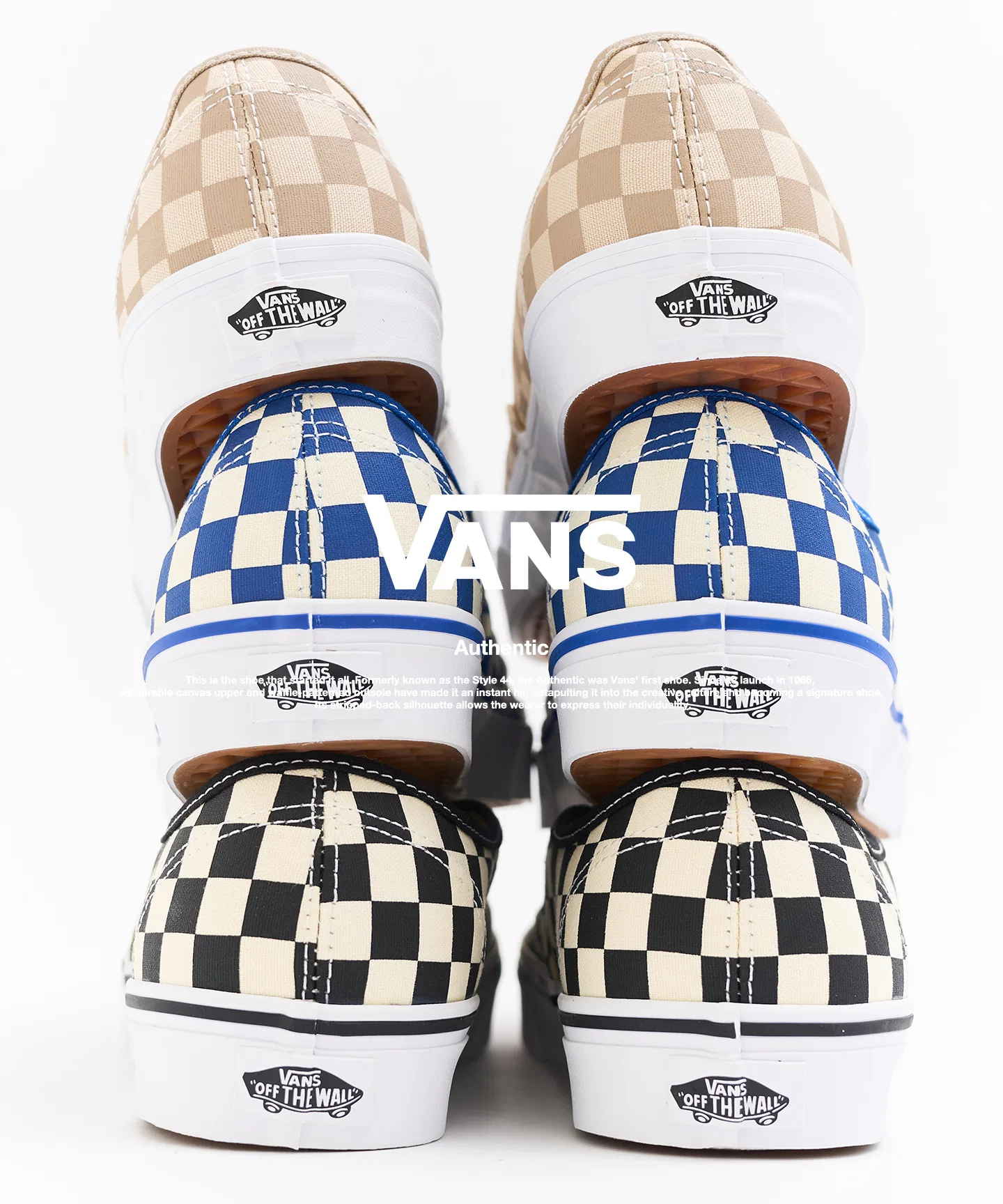 Мужские кеды VANS Authentic клетчатые синие — фото 2