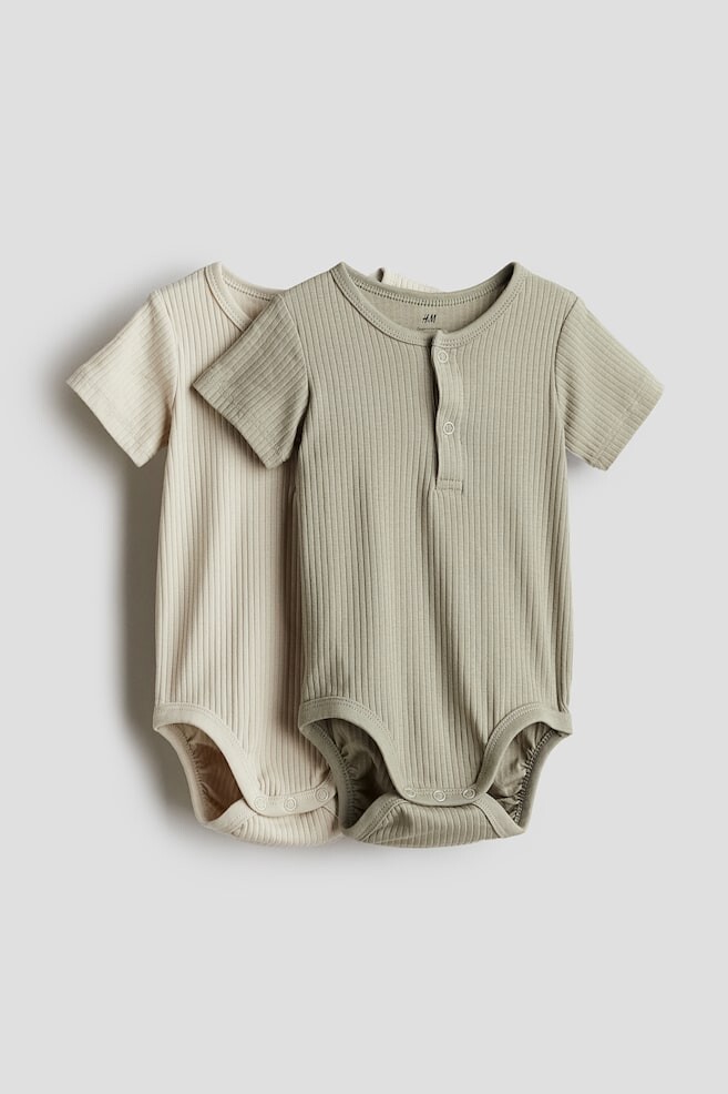 

2 пары боди на пуговицах H&M, бежевый