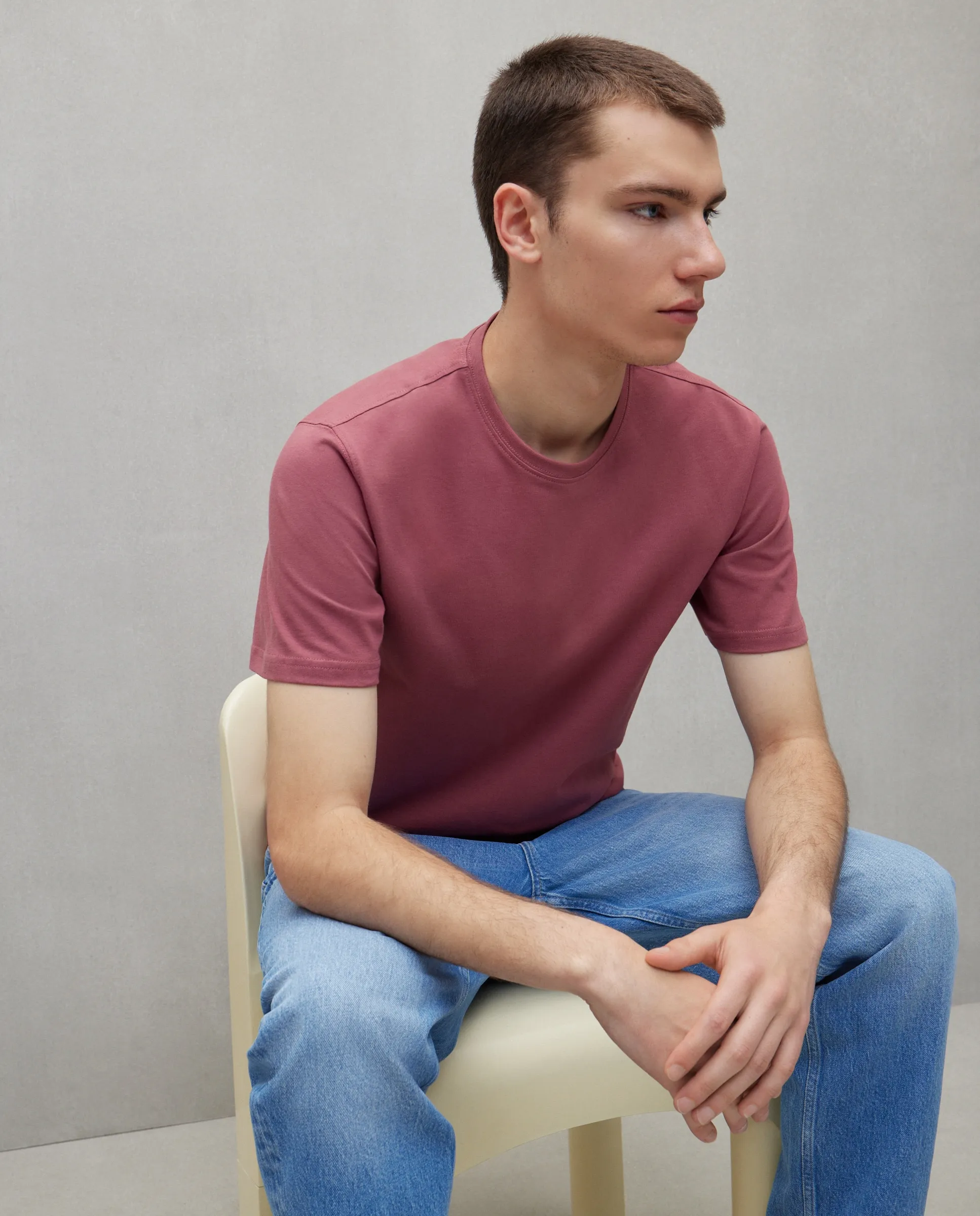 

Мужская однотонная футболка Easy Wear, малиновый