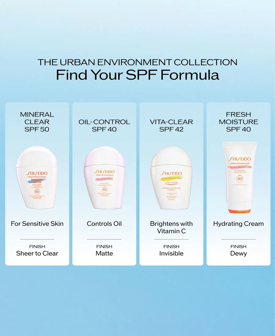 Солнцезащитный крем Urban Environment Mineral Clear Sunscreen SPF 50, 45 г Shiseido — фото 4