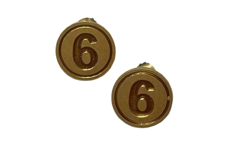 

Mm6 Maison Margiela Латунные серьги женские золотые