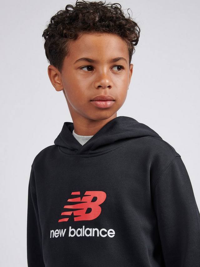Детская худи с логотипом из хлопка New Balance, Caviar — фото 4