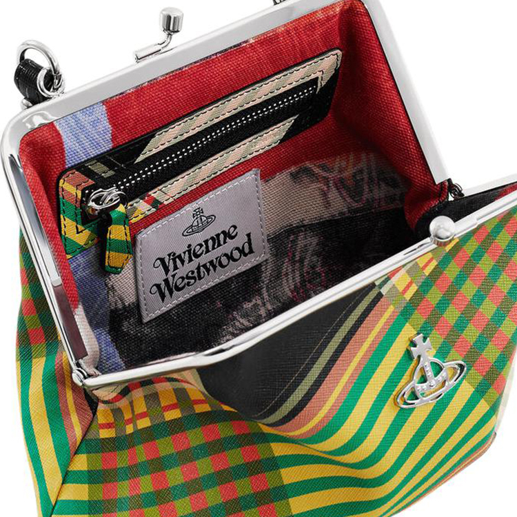 Vivienne Westwood Сумка-кошелек Granny Frame Cross Grain Embossed Leather для женщин, мультиколор — фото 4