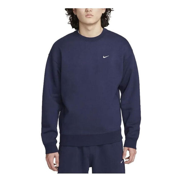 

Толстовка Nike Solo Swoosh Fleece Crew 'Midnight Navy', синий