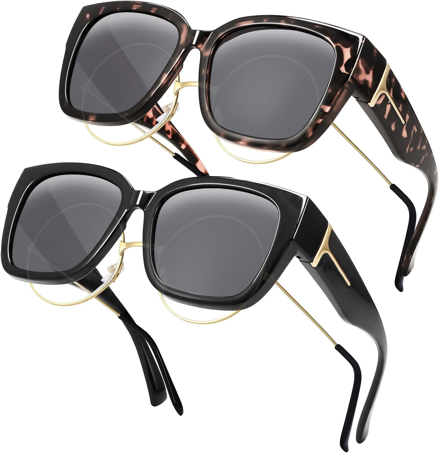 

Поляризованные солнцезащитные очки для женщин, комплект из 2 штук, легкие, с защитой от УФ-излучения UV400, для вождения и использования на открытом воздухе GGSTDDUP, Multicolor