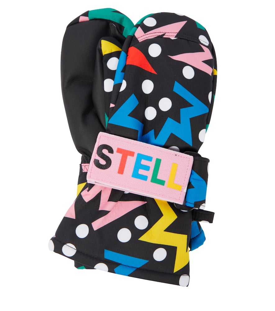 

Печатные лыжные варежки Stella McCartney Kids, Black/Colourful
