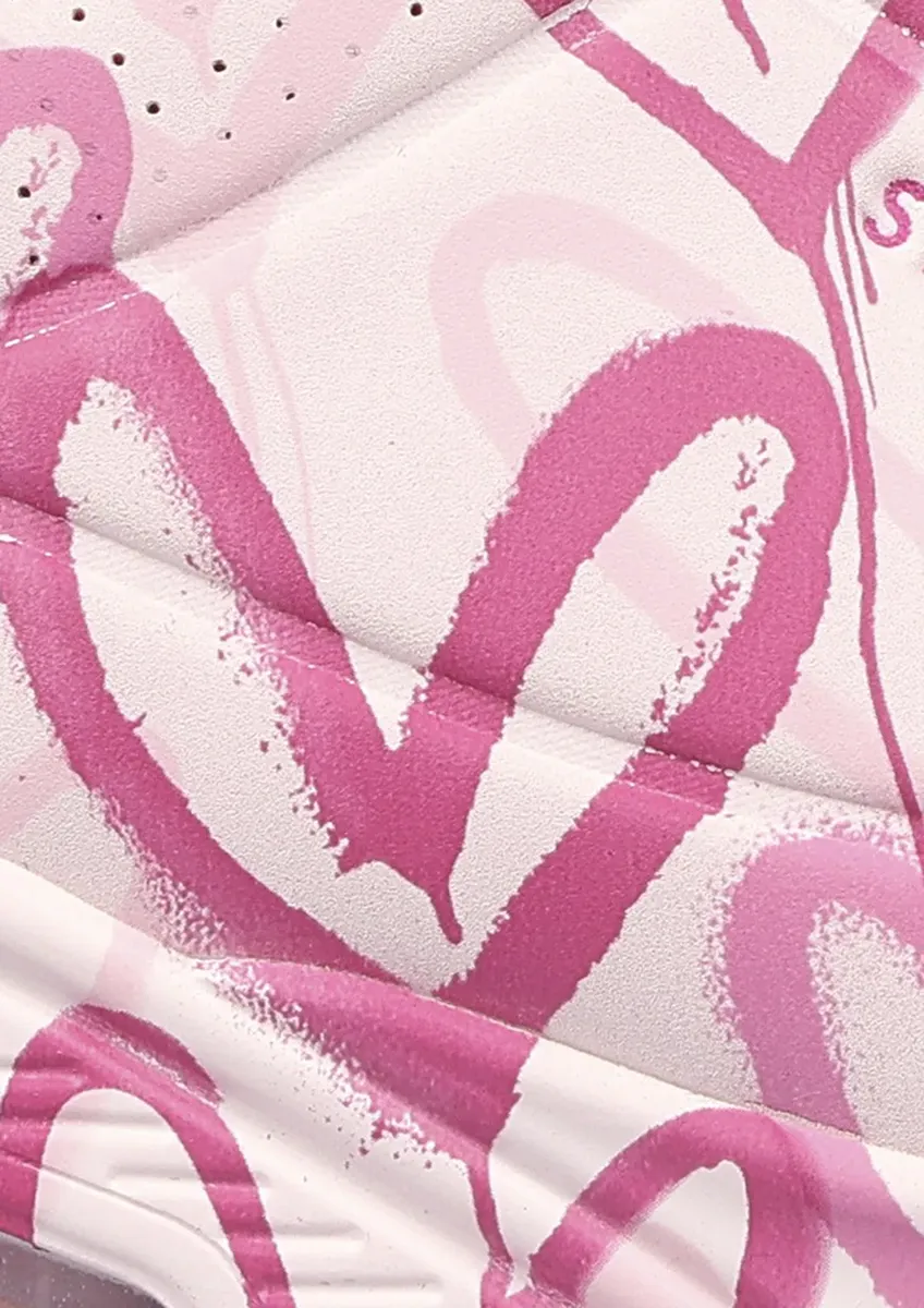 Кроссовки Skechers на танкетке "UNO-SPREAD THE LOVE" с эффектным принтом граффити, повседневная обувь, полуботинки, туфли на шнуровке, цвет Rosa-Weiß-Multi — фото 3