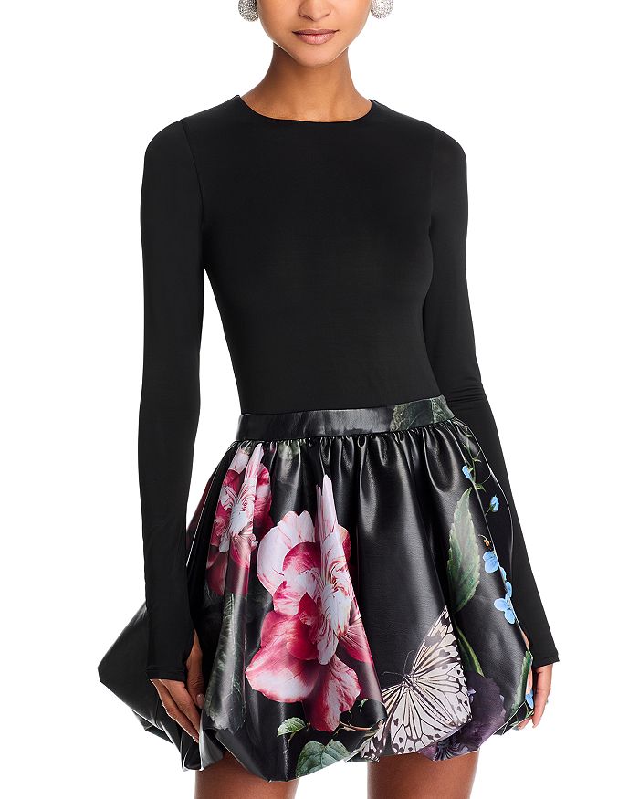 

Платье в стиле «смешанная техника» Alice and Olivia, черный