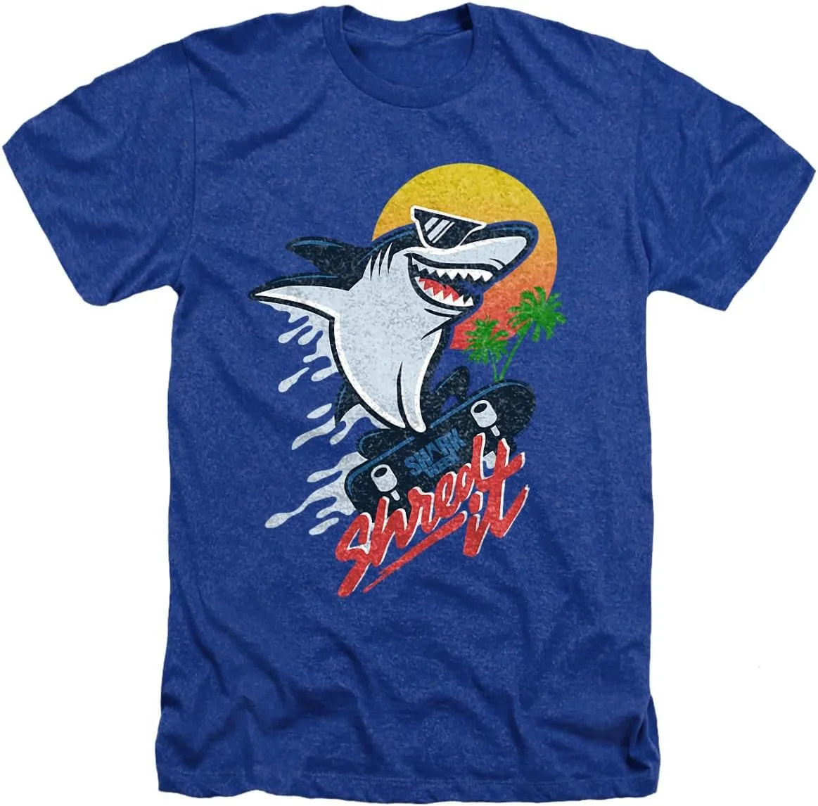 

Футболка Shark Week Officially Licensed Skate Boarding Shark Unisex Adult Heather Popfunk