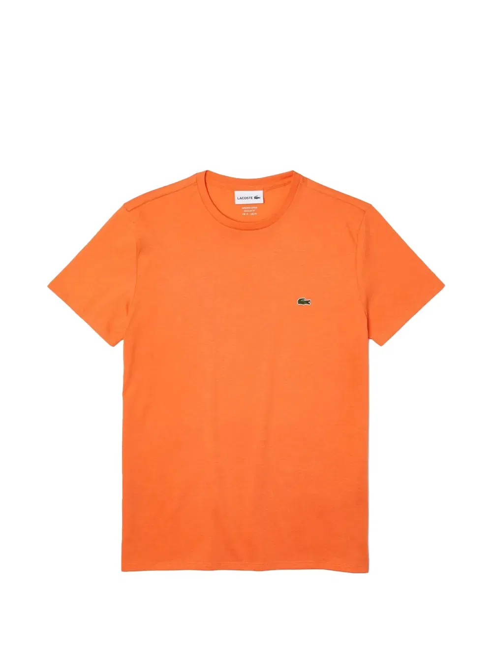 Футболка Lacoste с круглым вырезом, короткий рукав, 100% хлопок, оранжевый