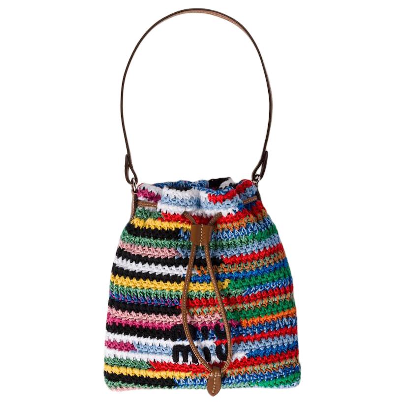

MIU MIU Хлопковая сумка-ведро женская разноцветная