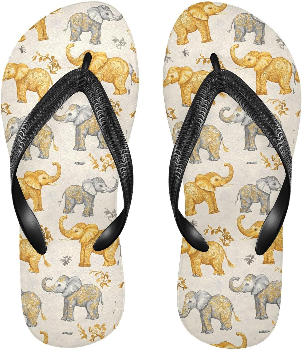 

Сандалии для женщин и мужчин Elephants Gold Silver Flip Flop Beach Summer Casual для пляжа и душа 20860736 Kfbe