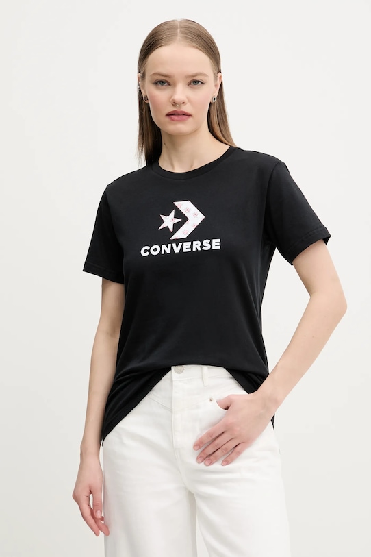 

Хлопковая футболка Converse, черный
