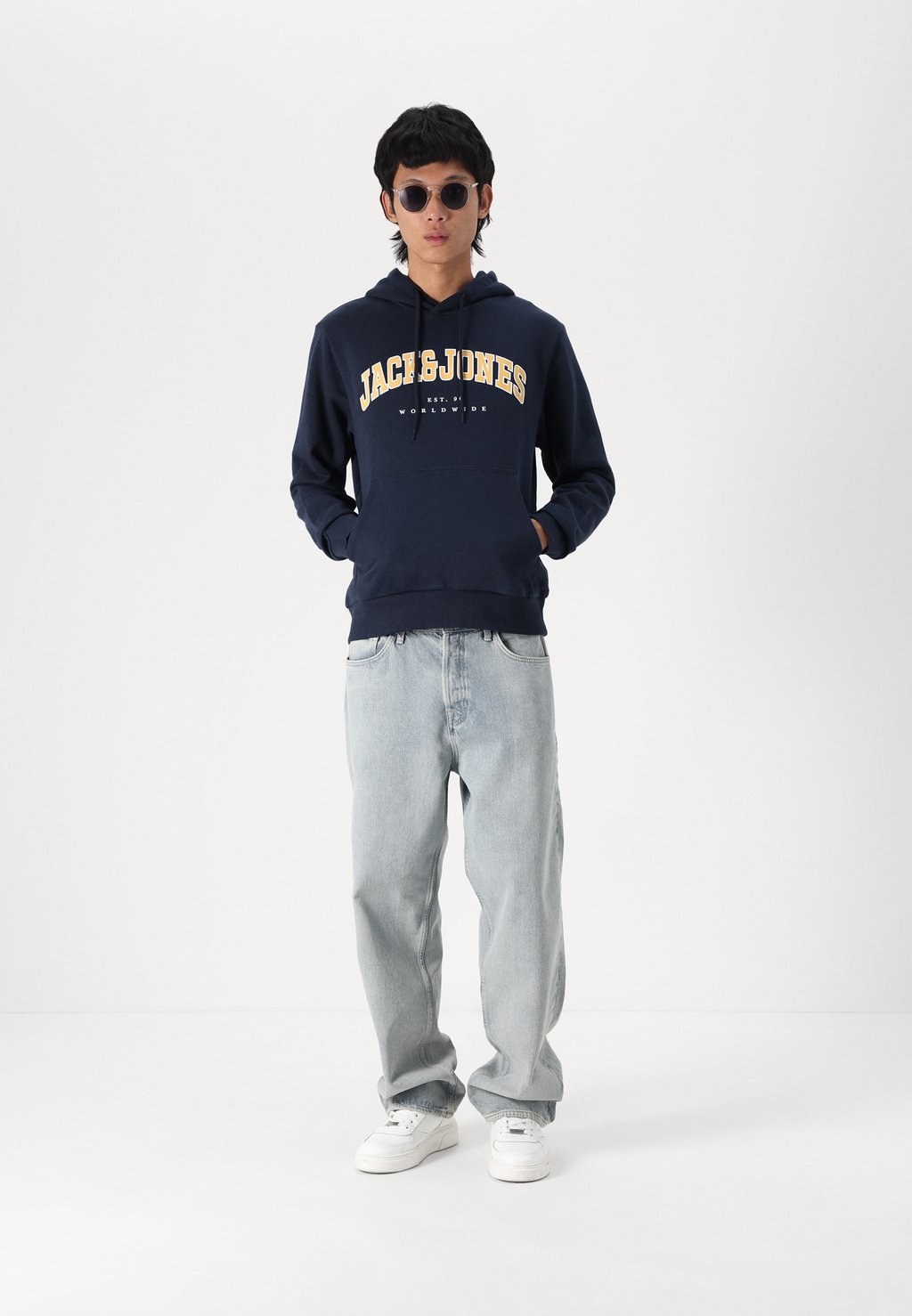 

Толстовка с капюшоном JJECALEB VARSITY HOOD Jack & Jones, темно-синий