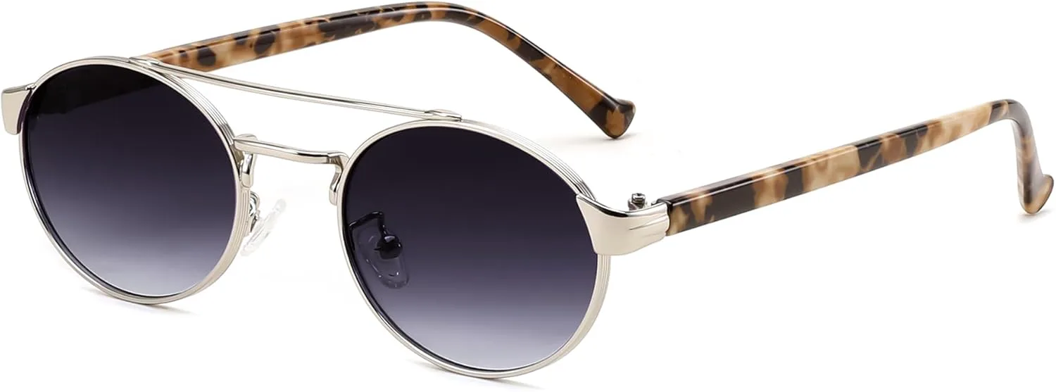 

FEISEDY Классические модные овальные солнцезащитные очки для женщин и мужчин, симпатичные, с маленькой линзой, металлическая оправа, B0264, Tortoise/Gradient Gray