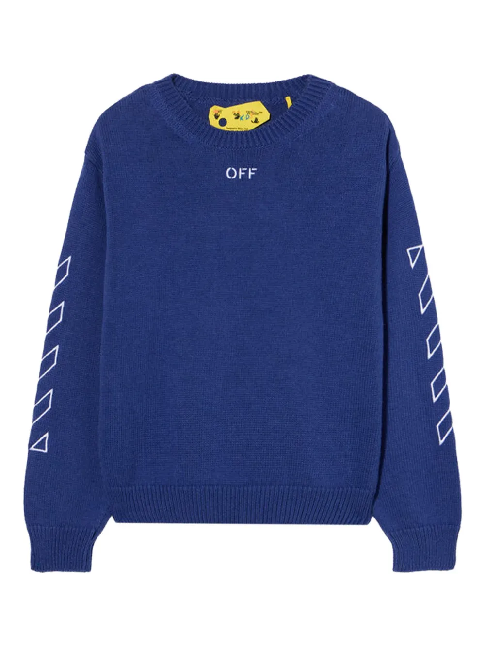 

Свитер с круглым вырезом и диагональными полосами OFF-WHITE KIDS, синий