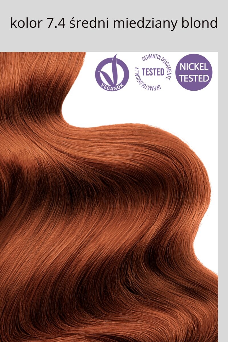 Flowertint, Перманентная краска для волос, Красная серия, 7.4 Средний медный блондин — фото 2